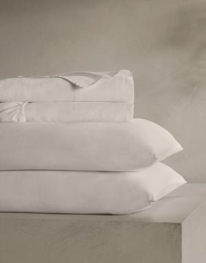 Washed Linen-Cotton Sheet Set gray