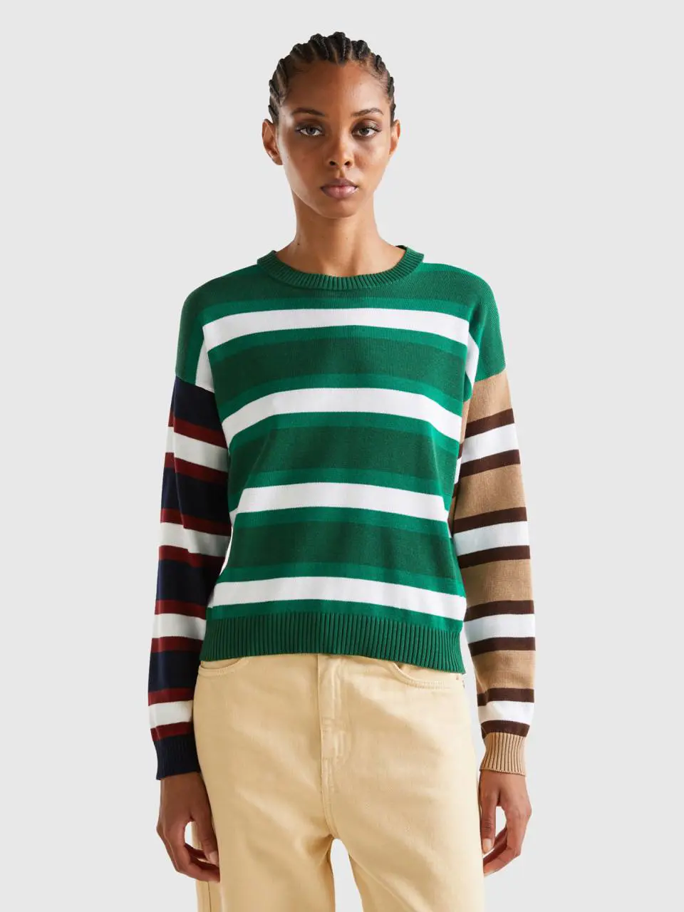 Benetton striped sweater in pure cotton. 1