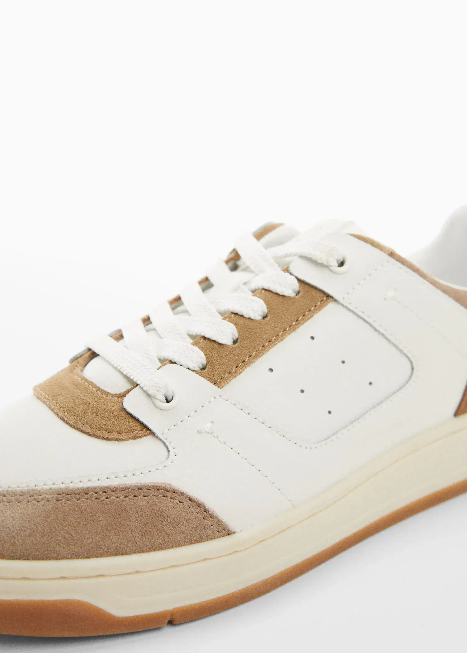 Mango Leather mixed sneakers. 2