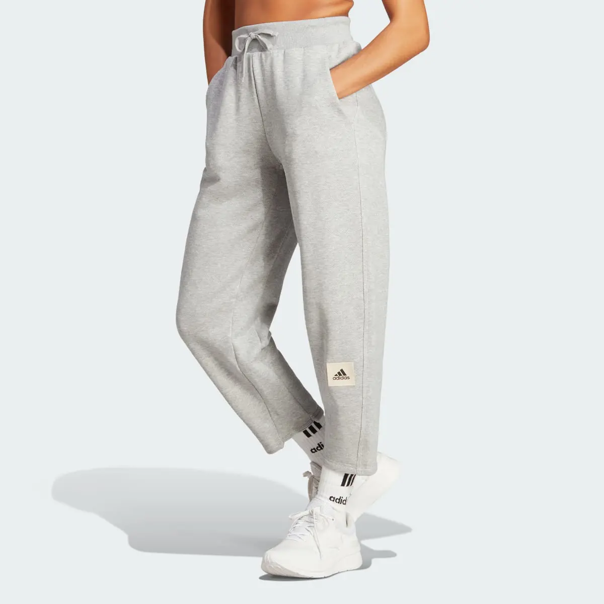 Adidas Lounge French Terry Barrel-Leg Pants. 1