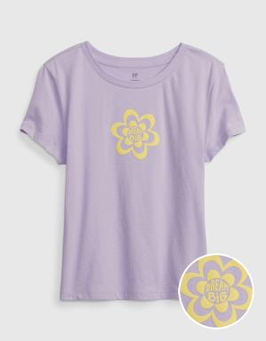 Gap Kids 100% Organic Cotton Graphic T-Shirt purple