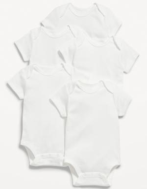 Unisex Bodysuit 5-Pack for Baby white