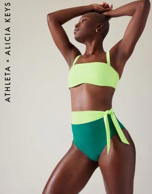 Athleta Keys Daybreak Bandeau Bikini Top green