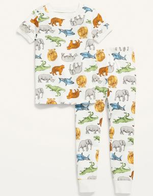 Old Navy Unisex Printed Snug-Fit Pajama Set for Toddler & Baby gray