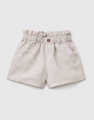 paperbag shorts in linen blend