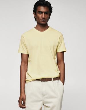 Mango 100% cotton V-neck t-shirt 