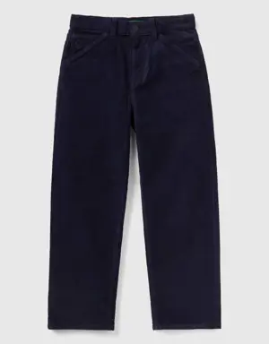 worker-style velvet trousers