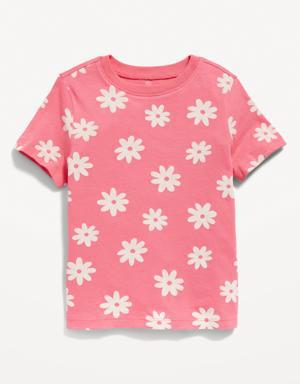 Unisex Printed Crew-Neck T-Shirt for Toddler pink