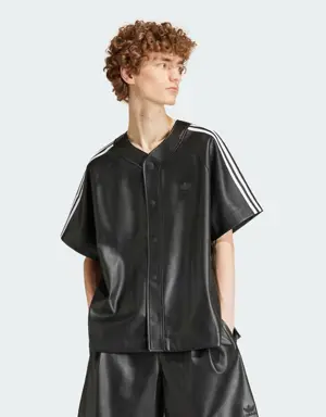 Faux Leather Adicolor 3-Stripes Baseball Shirt