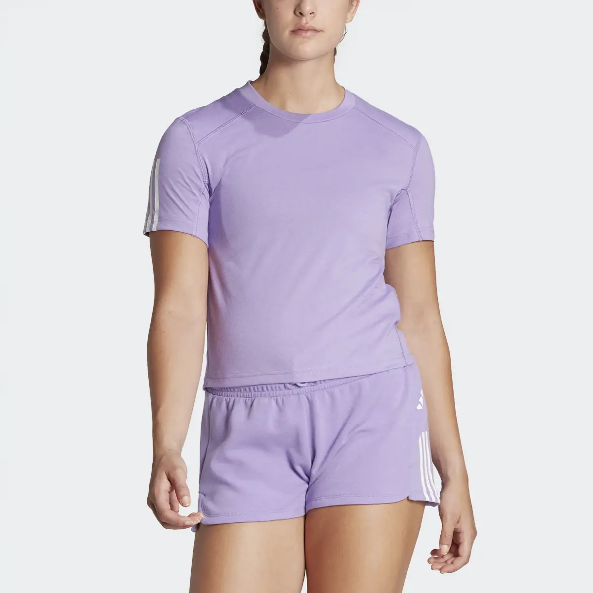 Adidas Train Essentials Train Cotton 3-Stripes Crop Tee. 1