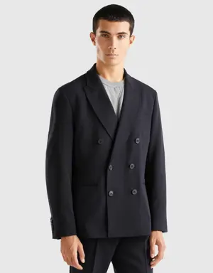double-breasted slim fit jacket