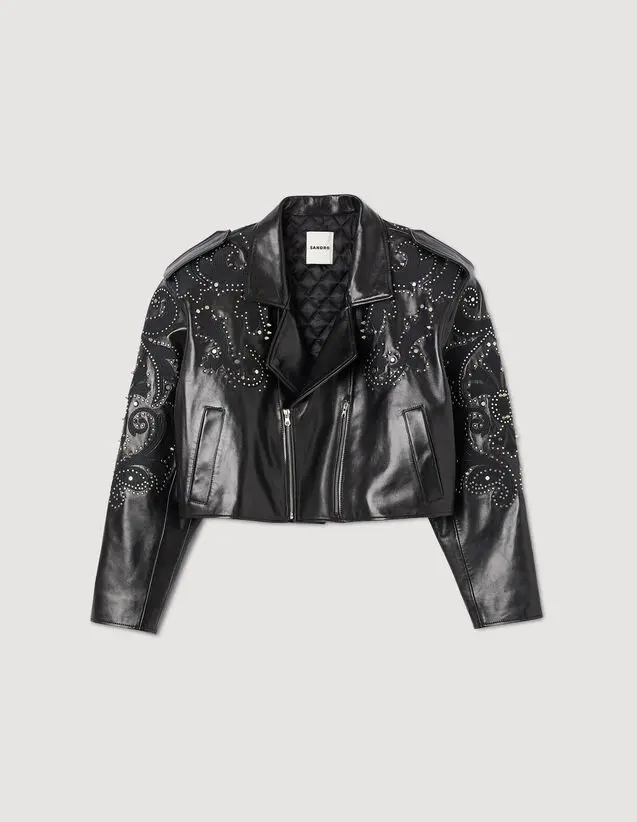 Sandro Studded leather jacket. 2