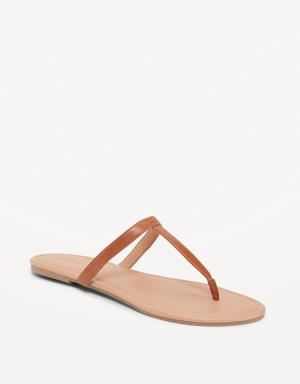 Old Navy Faux-Leather T-Strap Sandals for Women brown