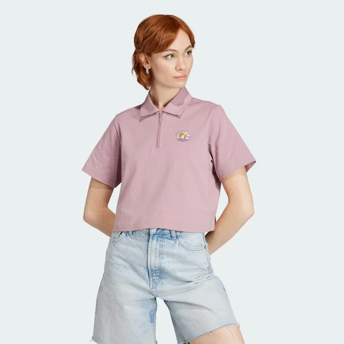 Adidas Cropped Polo Shirt. 2