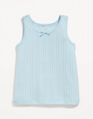 Pointelle-Knit Tank Top for Toddler Girls blue
