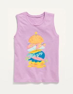 Old Navy Soft-Washed Graphic Sleeveless T-Shirt for Girls purple