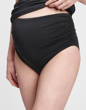 Maternity Recycled Gathered Swim Bottom black