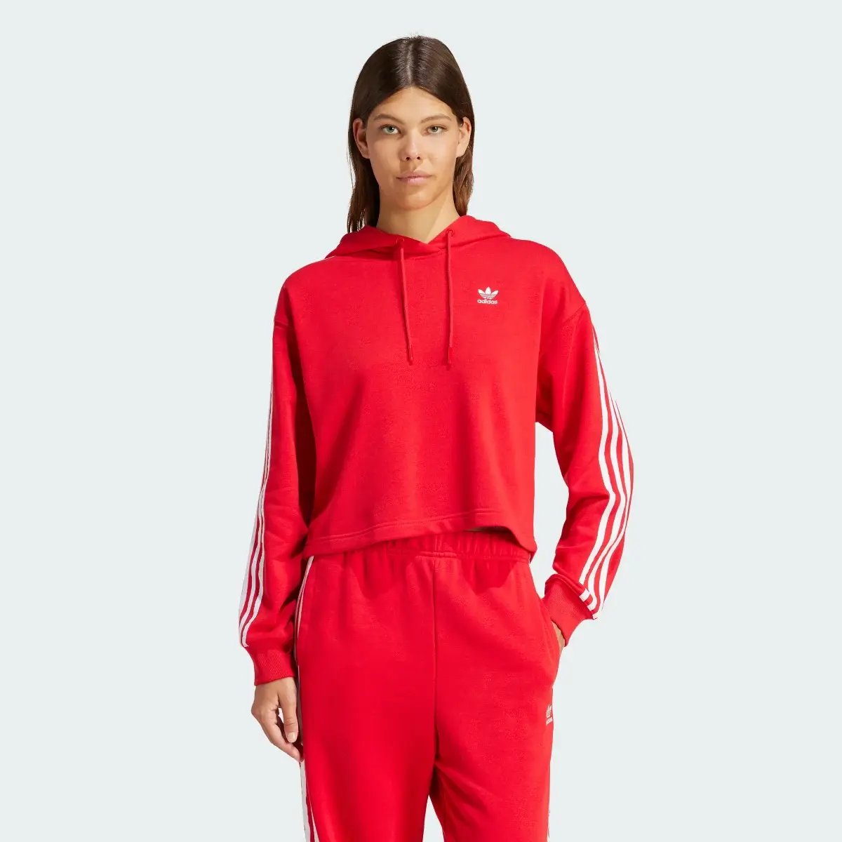 Adidas Adicolor 3-Stripes Short Hoodie. 2