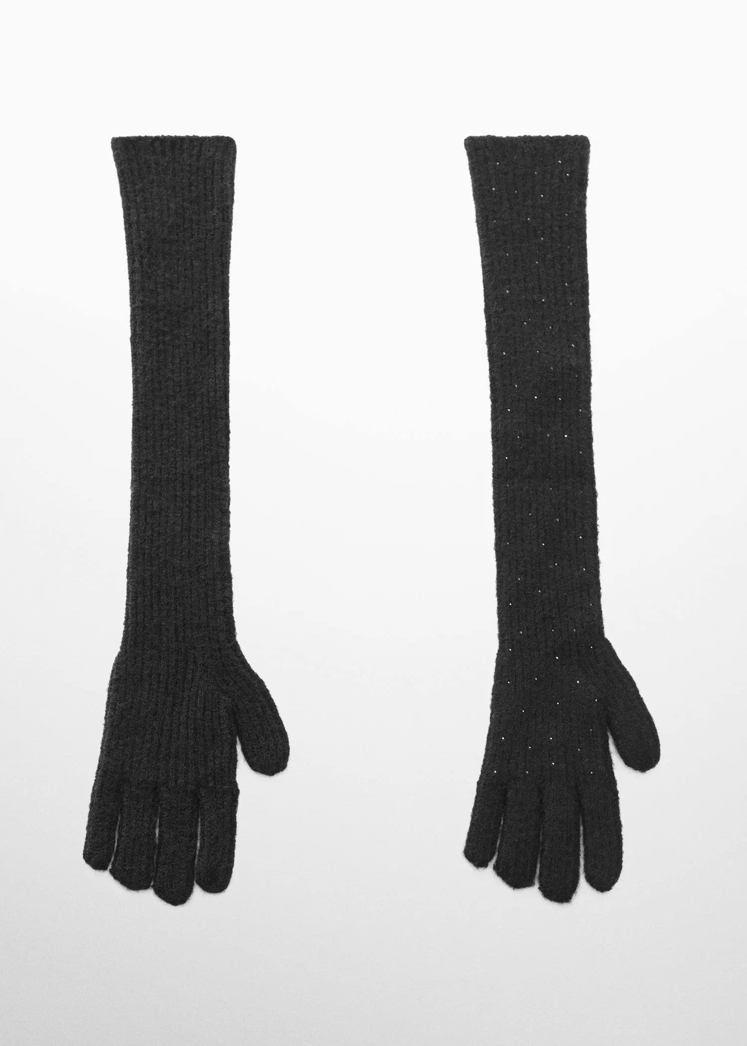 Mango Długie rękawiczki z błyszczącymi aplikacjami. 1