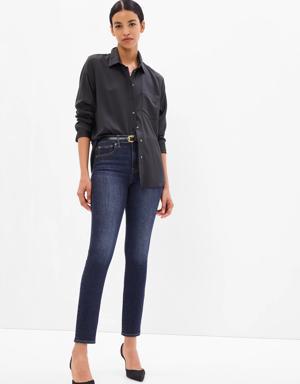 High Rise True Skinny Jeans blue