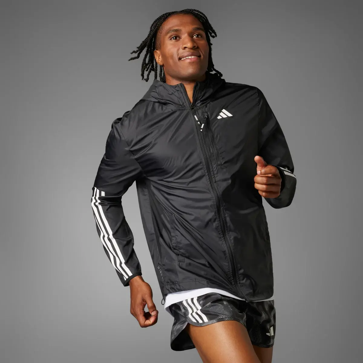 Adidas Own the Run 3-Stripes Jacket. 1