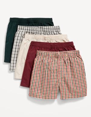 Old Navy Soft-Washed Boxer Shorts 5-Pack for Men -- 3.75-inch inseam multi