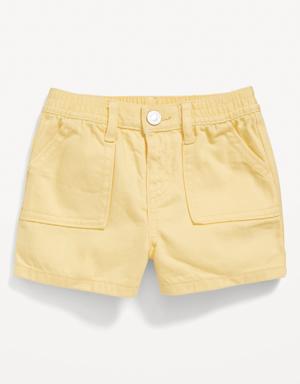 Old Navy Elasticized Waist Workwear Non-Stretch Pop-Color Jean Shorts for Toddler Girls multi