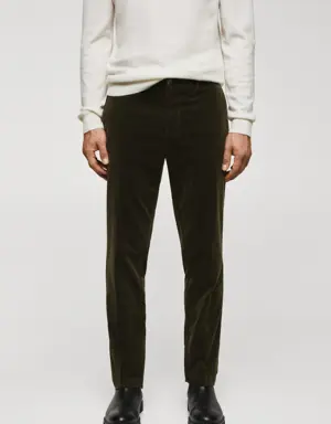 Slim-fit micro-corduroy trousers