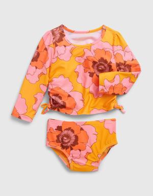 Baby Recycled Floral Rash Guard Swim Two-Piece multi