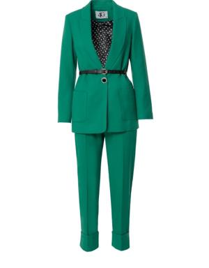 Cep Detaylı Yeşil Kadın Takım Elbise