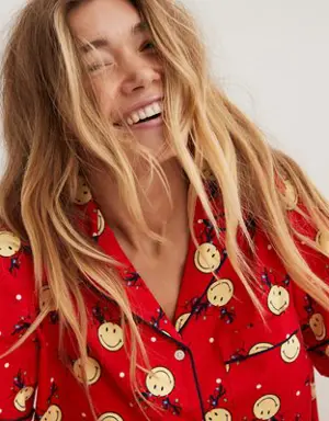 Smiley® Flannel Pajama Shirt