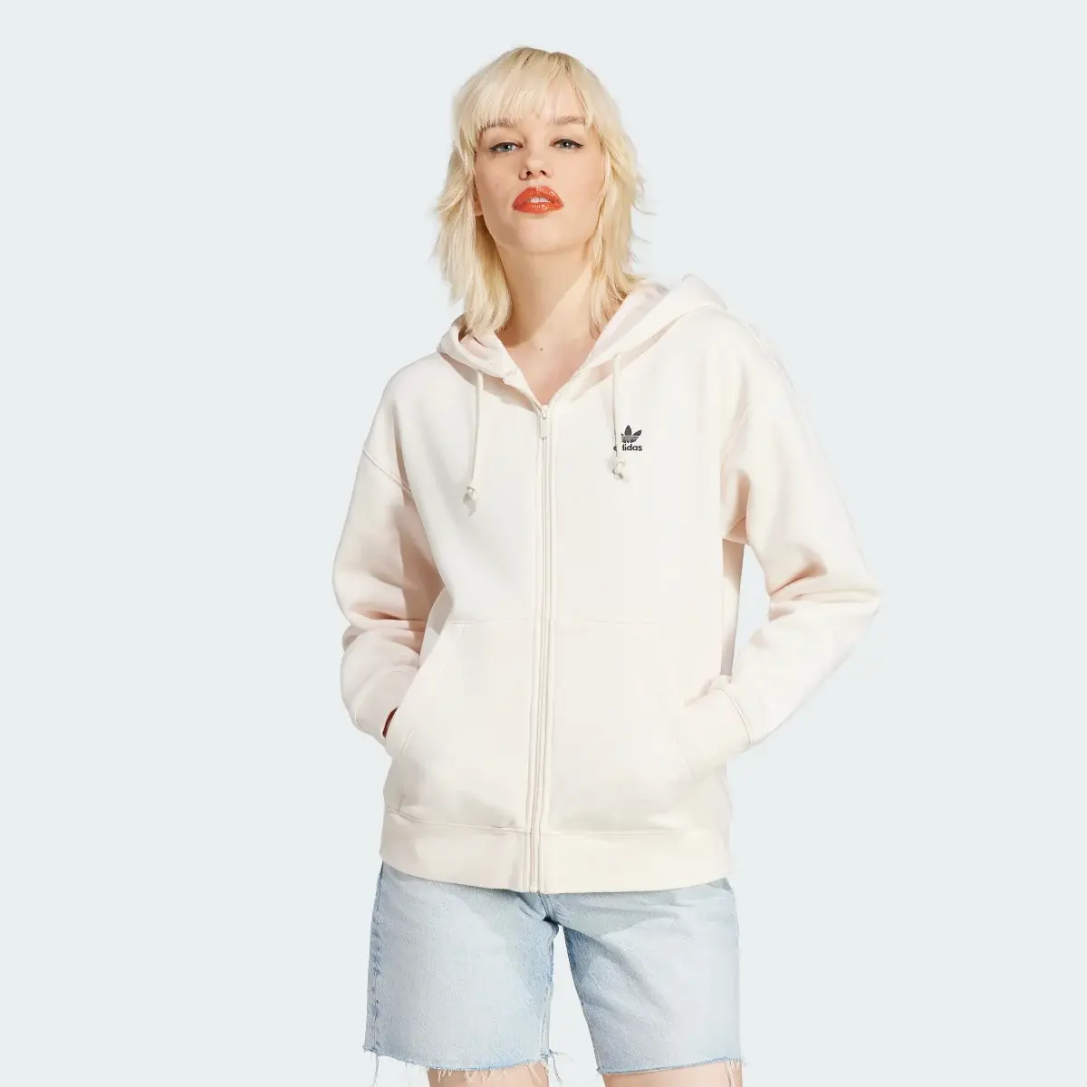 Adidas Essentials Full-Zip Boyfriend Hoodie. 2