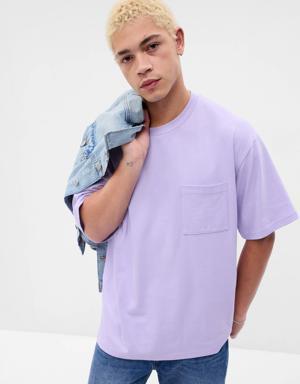 Gap Heavyweight Relaxed Fit Pocket T-Shirt purple
