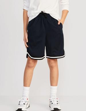 Mesh Basketball Shorts for Boys (At Knee) blue
