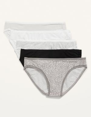 Old Navy Mid-Rise Supima® Cotton-Blend Bikini Underwear 5-Pack for Women multi