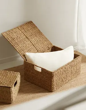 Braided basket with handles 45x35cm