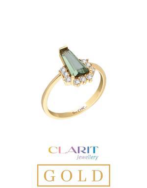 Created Tourmaline Taşlı Clarit Serisi 14 Ayar Sarı Altın Trapez Yüzük Created Tourmaline Taşlı Clarit Serisi 14 Ayar Sarı Altın Trapez Yüzük GG036602441