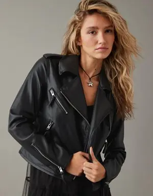 Vegan Leather Motorcycle Jacket