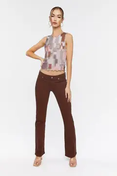 Forever 21 Forever 21 Low Rise Bootcut Jeans Brown. 2