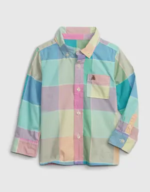 Toddler Spring Plaid Poplin Shirt multi