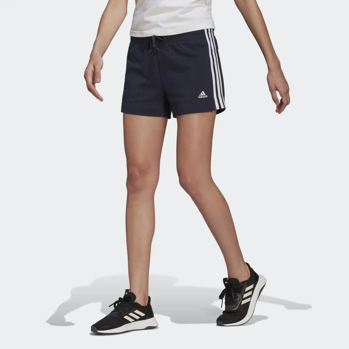 Adidas Essentials Slim 3-Stripes Shorts. 1