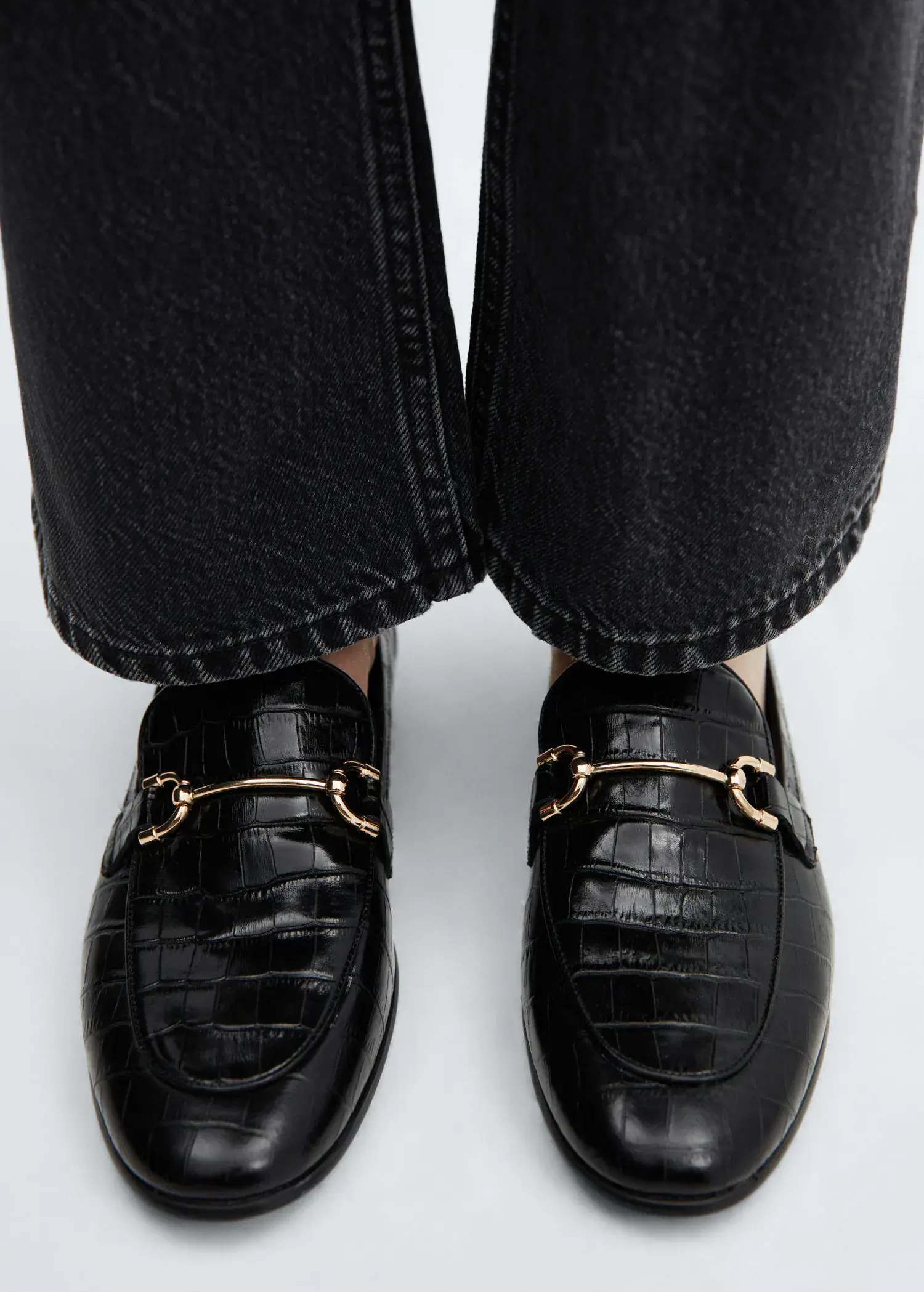 Mango Leather moccasins with metallic detail. 1
