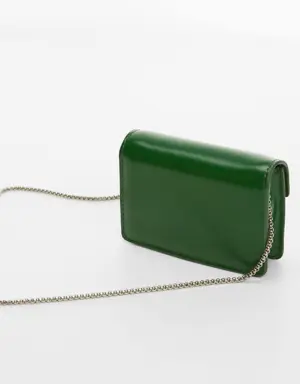 Mini-bag with flap and chain