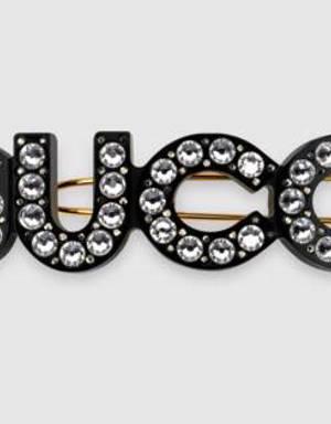 Crystal 'Gucci' hair slide