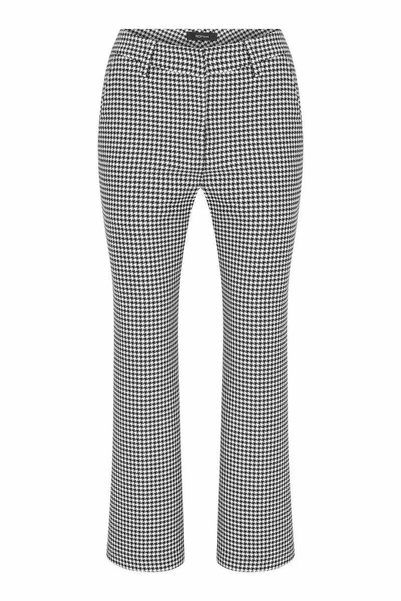 Roman Crow's Foot Patterned Trousers - 4 / BLACK-WHITE. 1