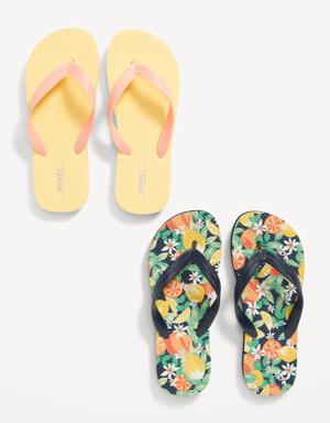 2-Pack Flip-Flop Sandals for Girls (Partially Plant-Based) multi