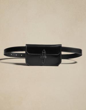 Heritage Leather Belt Bag black
