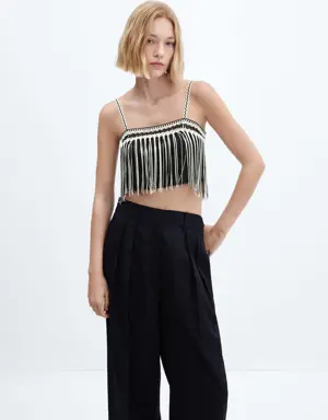 Fringed cropped top
