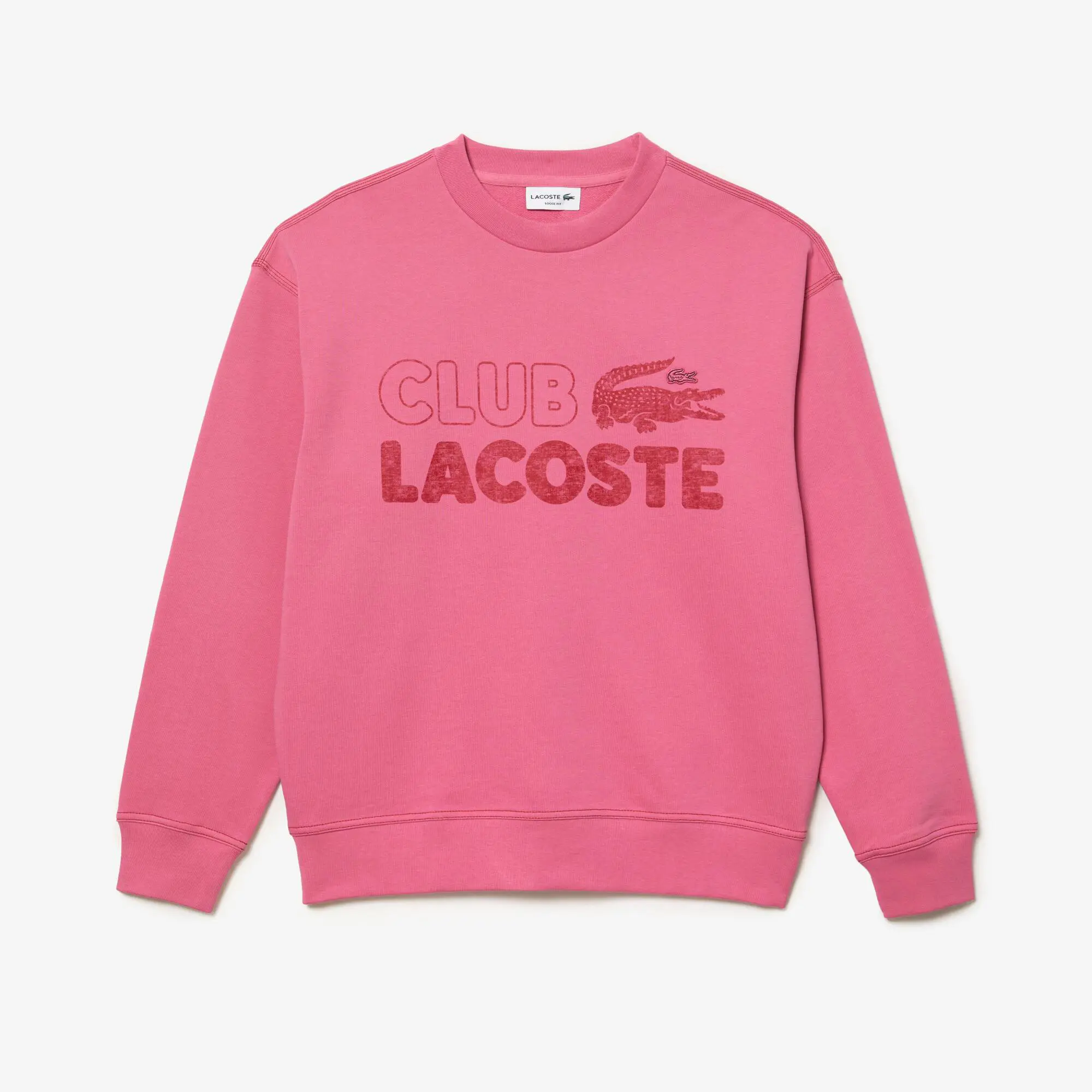 Lacoste Men’s Lacoste Round Neck Loose Fit Vintage Print Sweatshirt. 2