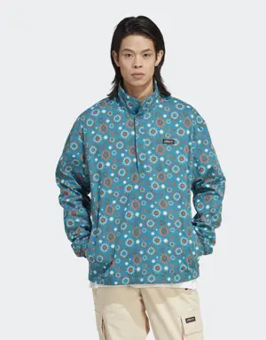 Adidas Adventure Nature Awakening Half-Zip Allover Print Windbreaker. 2